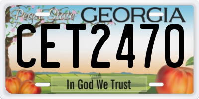 GA license plate CET2470