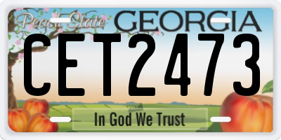 GA license plate CET2473