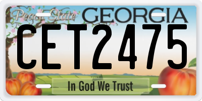 GA license plate CET2475