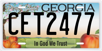 GA license plate CET2477