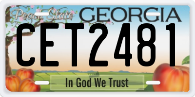 GA license plate CET2481