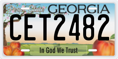 GA license plate CET2482