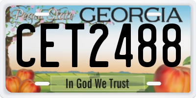 GA license plate CET2488