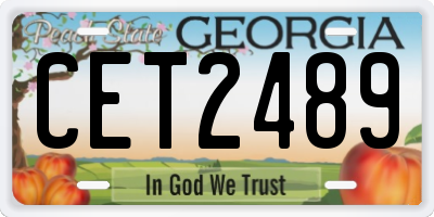 GA license plate CET2489