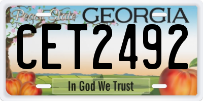 GA license plate CET2492