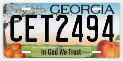 GA license plate CET2494