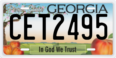 GA license plate CET2495