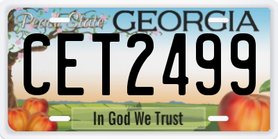 GA license plate CET2499