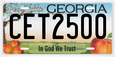 GA license plate CET2500