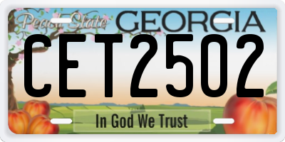 GA license plate CET2502