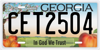 GA license plate CET2504