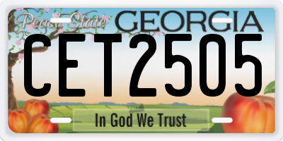GA license plate CET2505