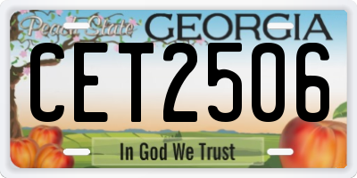 GA license plate CET2506