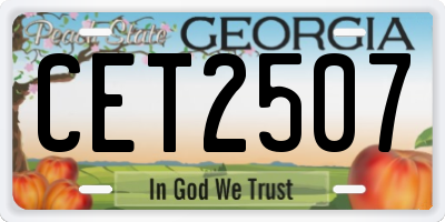 GA license plate CET2507