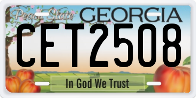 GA license plate CET2508
