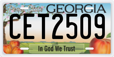 GA license plate CET2509