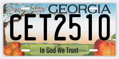 GA license plate CET2510