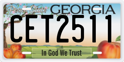 GA license plate CET2511