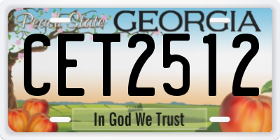 GA license plate CET2512