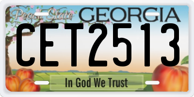 GA license plate CET2513