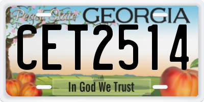 GA license plate CET2514