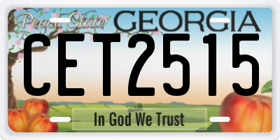 GA license plate CET2515