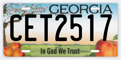 GA license plate CET2517