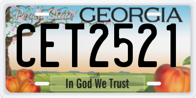 GA license plate CET2521