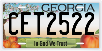GA license plate CET2522