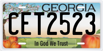 GA license plate CET2523