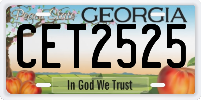 GA license plate CET2525