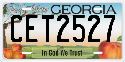GA license plate CET2527