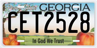 GA license plate CET2528