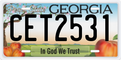 GA license plate CET2531