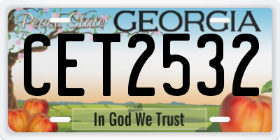 GA license plate CET2532