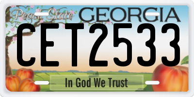 GA license plate CET2533