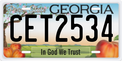 GA license plate CET2534