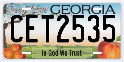 GA license plate CET2535