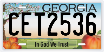 GA license plate CET2536