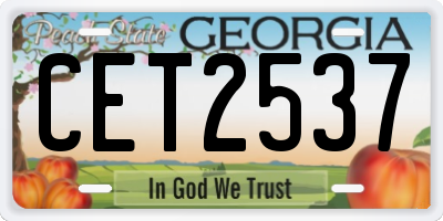 GA license plate CET2537