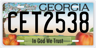 GA license plate CET2538