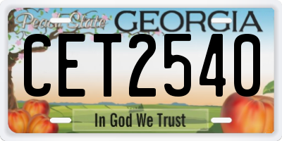 GA license plate CET2540