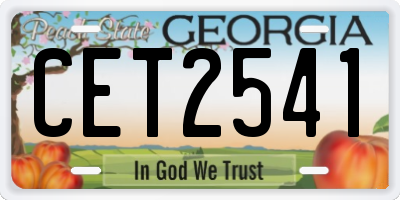 GA license plate CET2541