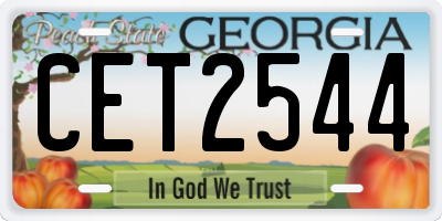 GA license plate CET2544