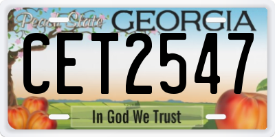 GA license plate CET2547