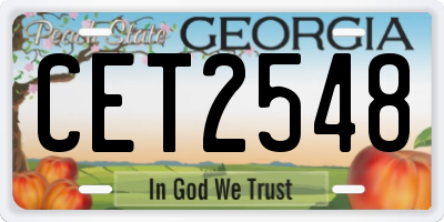 GA license plate CET2548