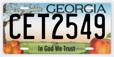 GA license plate CET2549