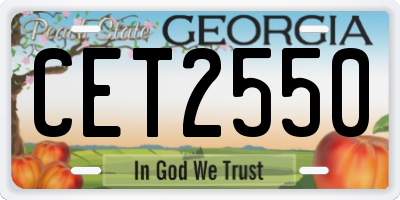 GA license plate CET2550