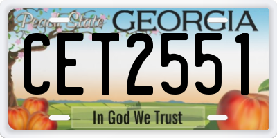 GA license plate CET2551