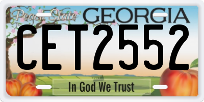 GA license plate CET2552